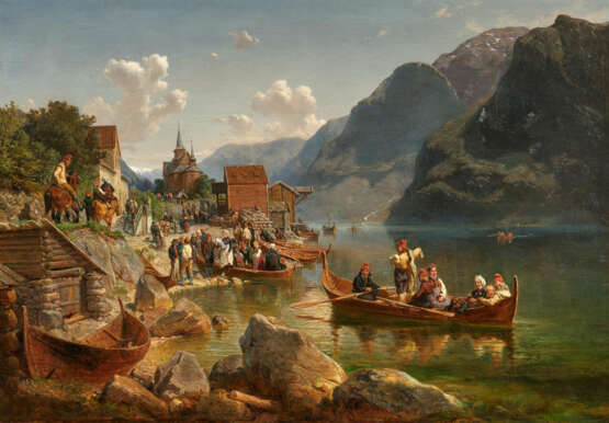 Taufgesellschaft am belebten Fjord - Foto 1