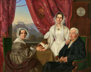 Family Portrait of Ernst Hanstein (?) with Wife and Daughter