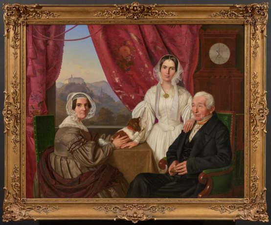 Family Portrait of Ernst Hanstein (?) with Wife and Daughter - photo 2