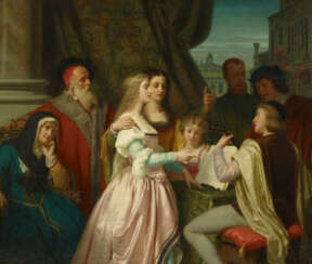 The Italian Composer Giovanni Pierluigi da Palestrina with Musicians, to the Left his Patreons and Pope Marcellus II