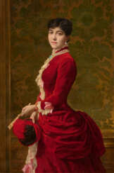 Half Figure of a Gracious Young Lady in Red Robes
