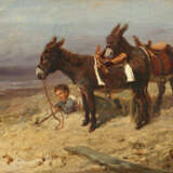 Boy with Two Donkeys on the Beach - photo 1