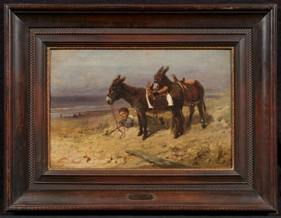 Boy with Two Donkeys on the Beach - photo 2
