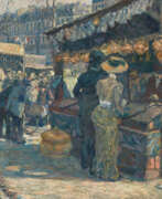 Richard Bloos. Paris. Market Stalls on a Boulevard