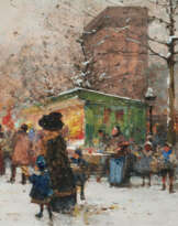 Paris. Winter Day at the Boulevard Saint Denis