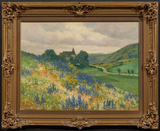 The Weinfeld Church in front of a Slope with Flowering Blue Lupins - photo 2
