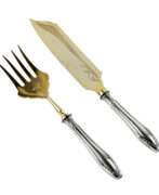 Overview. Silver serving set: fork and knife in their own case. Riga 1908-1917. 