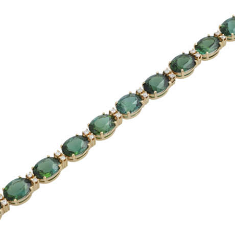Armband mit 15 grünen Turmalinen, oval fac., zusammen ca. 40 ct - photo 4