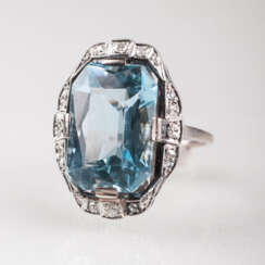 ''Jugendstil Aquamarin-Diamant-Ring''