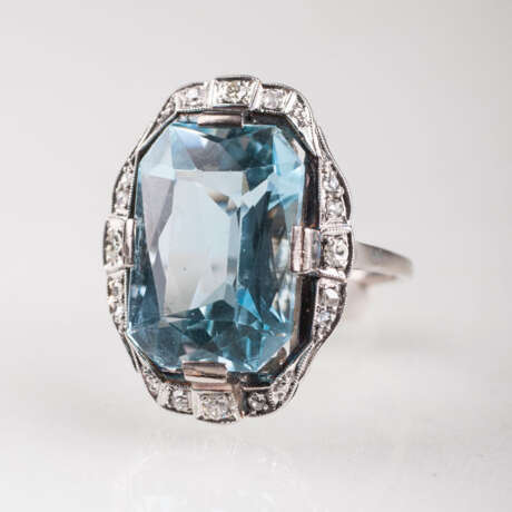 ''Jugendstil Aquamarin-Diamant-Ring'' - photo 1