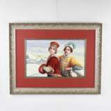 Watercolor Courtship on the winter streets of Russia in the 16th century. Wash and watercolor on paper 20th century - photo 1