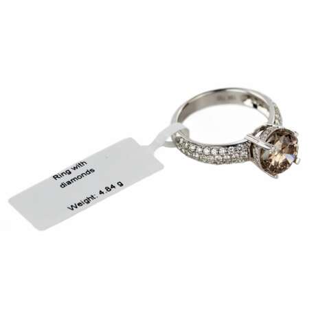 White gold ring with diamonds. Diamonds 21th century - photo 7