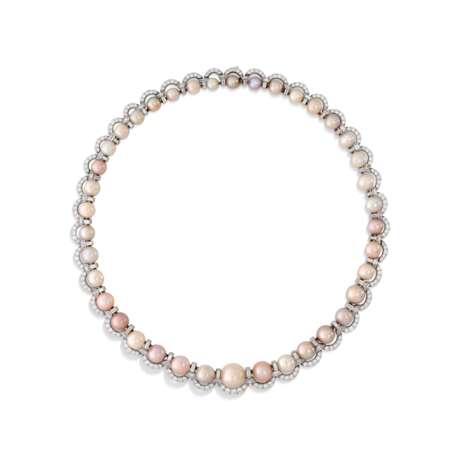 MARCUS & CO. ART DECO NATURAL PEARL AND DIAMOND NECKLACE - photo 1