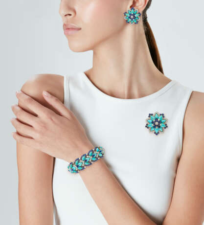 BULGARI SUITE OF TURQUOISE, SAPPHIRE AND DIAMOND JEWELLERY - photo 2