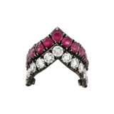 JAR PAIR OF RUBY AND DIAMOND `V-SHAPED` RINGS - фото 1
