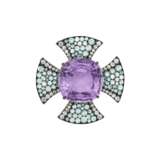 JAR AMETHYST, GREEN BERYL AND DIAMOND `CROSS` PENDANT - Foto 1