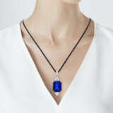 RARE PEDERZANI SAPPHIRE AND DIAMOND PENDANT - photo 2