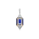 RARE PEDERZANI SAPPHIRE AND DIAMOND PENDANT - photo 4