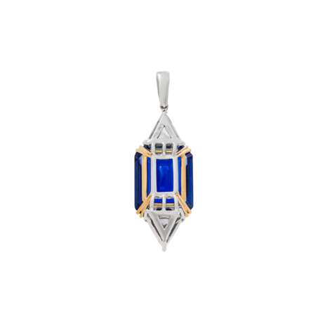 RARE PEDERZANI SAPPHIRE AND DIAMOND PENDANT - photo 4
