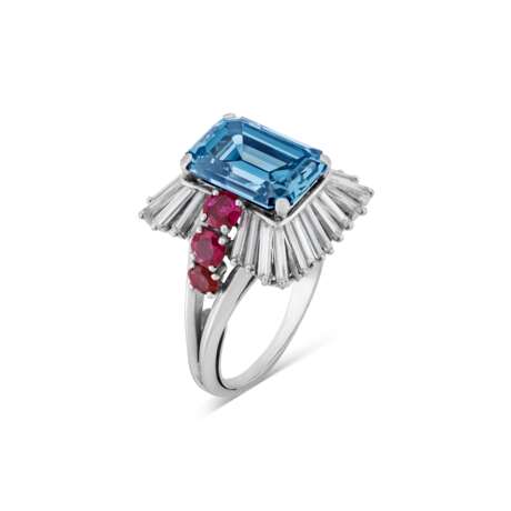 EXCEPTIONAL COLOURED DIAMOND, DIAMOND AND RUBY BALLERINA RING, MOUNTED BY BOUCHERON - photo 1