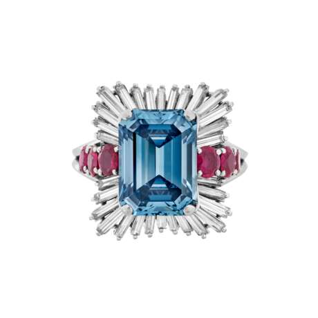 EXCEPTIONAL COLOURED DIAMOND, DIAMOND AND RUBY BALLERINA RING, MOUNTED BY BOUCHERON - photo 4