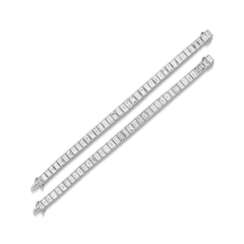 CARTIER MID-20TH CENTURY PAIR OF DIAMOND BRACELETS / NECKLACE