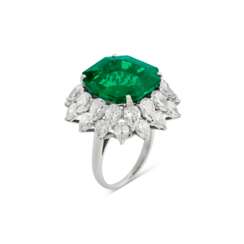 BULGARI EMERALD AND DIAMOND RING