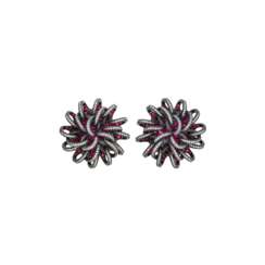 JAR RUBY AND DIAMOND &#39;SPIRALING THREAD&#39; EARRINGS