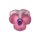 JAR SPINEL, AMETHYST AND DIAMOND `PANSY` BROOCH - photo 1