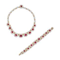 HARRY WINSTON SET OF RUBY AND DIAMOND JEWELLERY