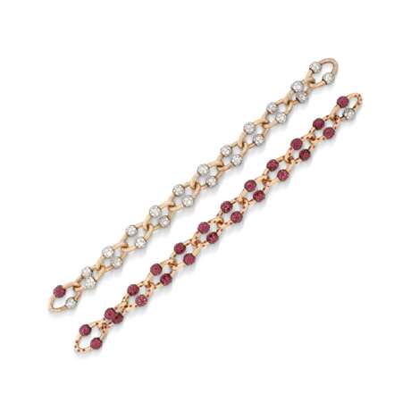 JAR PAIR OF RUBY AND DIAMOND BRACELETS / NECKLACE - photo 1