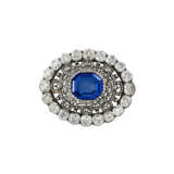 ANTIQUE SAPPHIRE AND DIAMOND BROOCH - photo 1