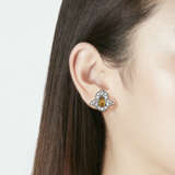 JAR COLOURED DIAMOND, SAPPHIRE AND DIAMOND `FLEUR DE LYS` EARRINGS - фото 2