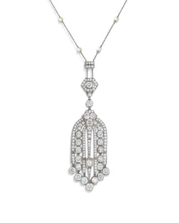 CARTIER EARLY 20TH CENTURY DIAMOND PENDANT - фото 4