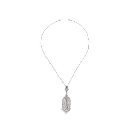 CARTIER EARLY 20TH CENTURY DIAMOND PENDANT - фото 5
