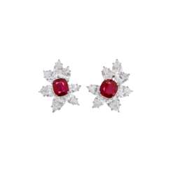PEDERZANI RUBY AND DIAMOND EARCLIPS