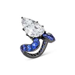 JAR DIAMOND AND SAPPHIRE RING