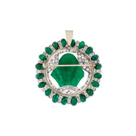 EMERALD AND DIAMOND EGYPTIAN STYLE PENDANT/BROOCH - photo 4