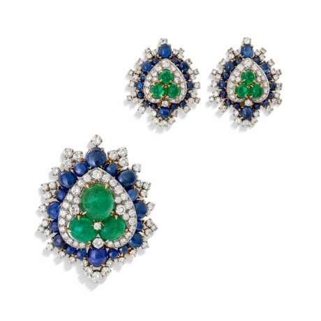 BULGARI SET OF EMERALD, SAPPHIRE AND DIAMOND JEWELLERY - photo 1