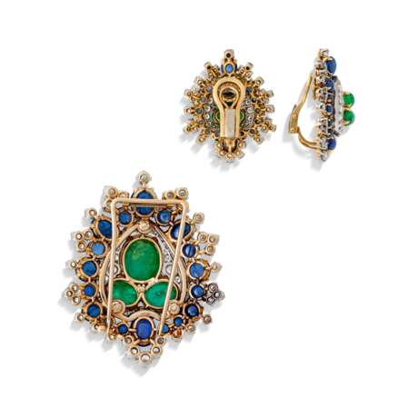 BULGARI SET OF EMERALD, SAPPHIRE AND DIAMOND JEWELLERY - photo 3