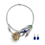 BOUCHERON MULTI-GEM `TULIPA` NECKLACE AND SAPPHIRE AND DIAMOND EARRINGS - фото 1