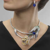 BOUCHERON MULTI-GEM `TULIPA` NECKLACE AND SAPPHIRE AND DIAMOND EARRINGS - фото 2