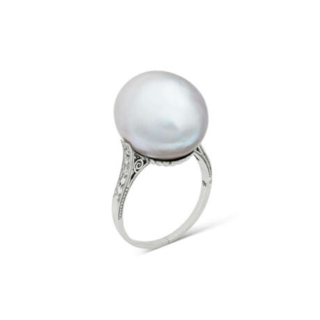 EARLY 20TH CENTURY NATURAL PEARL AND DIAMOND RING - photo 1