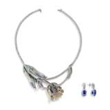 BOUCHERON MULTI-GEM `TULIPA` NECKLACE AND SAPPHIRE AND DIAMOND EARRINGS - фото 4