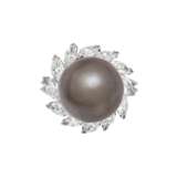 BOUCHERON MID-20TH CENTURY COLOURED NATURAL PEARL AND DIAMOND RING - photo 3