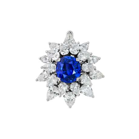 SAPPHIRE AND DIAMOND BROOCH / PENDANT - photo 1