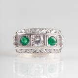 ''Art Déco Smaragd-Diamant-Ring'' - фото 1