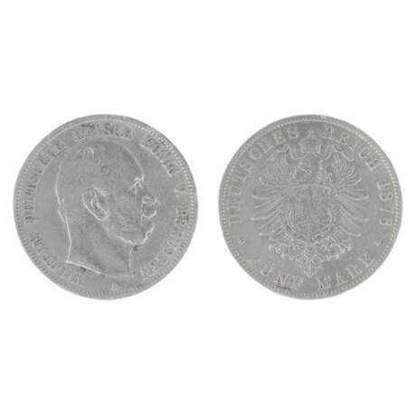 Silver coin 5 marks. Germany 1876. Silver 19th century - photo 1