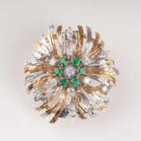 ''Kleine Vintage Diamant-Smaragd-Brosche'' - Foto 1