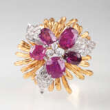 ''Vintage Rubin-Diamant-Ring 'Blüte''' - Foto 1